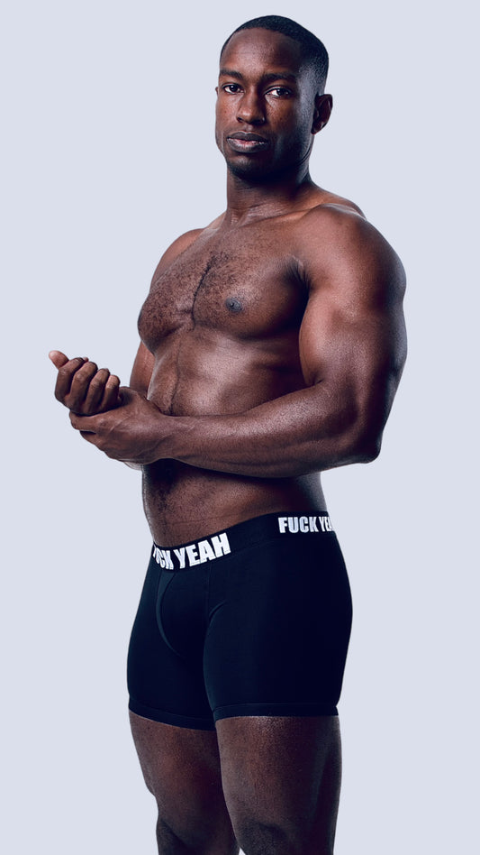 BLACK MICROFIBER BOXER