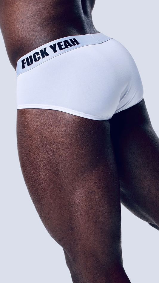WHITE MICROFIBER BRIEF