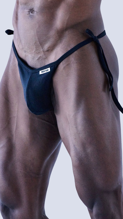 OBSIDIAN TIED THONG