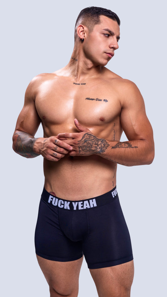 BLACK MICROFIBER BOXER