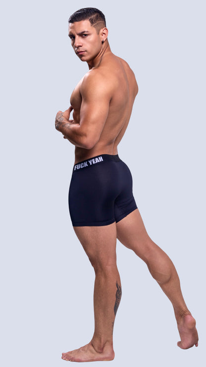 BLACK MICROFIBER BOXER